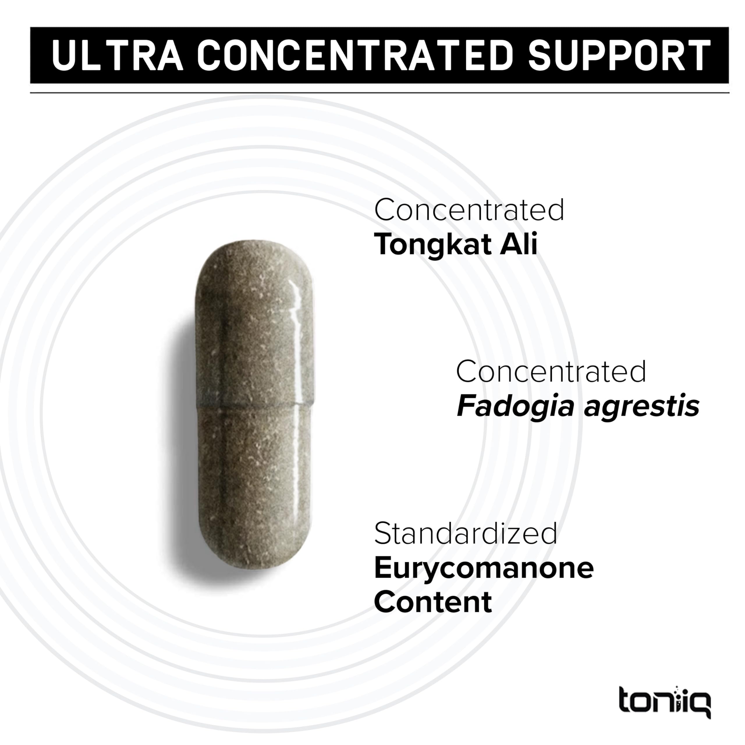 Toniiq Tongkat Ali + Fadogia Agrestis Supplement ingredients list