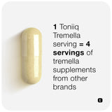 Toniiq Tremella Mushroom Supplement displayed with a measuring spoon