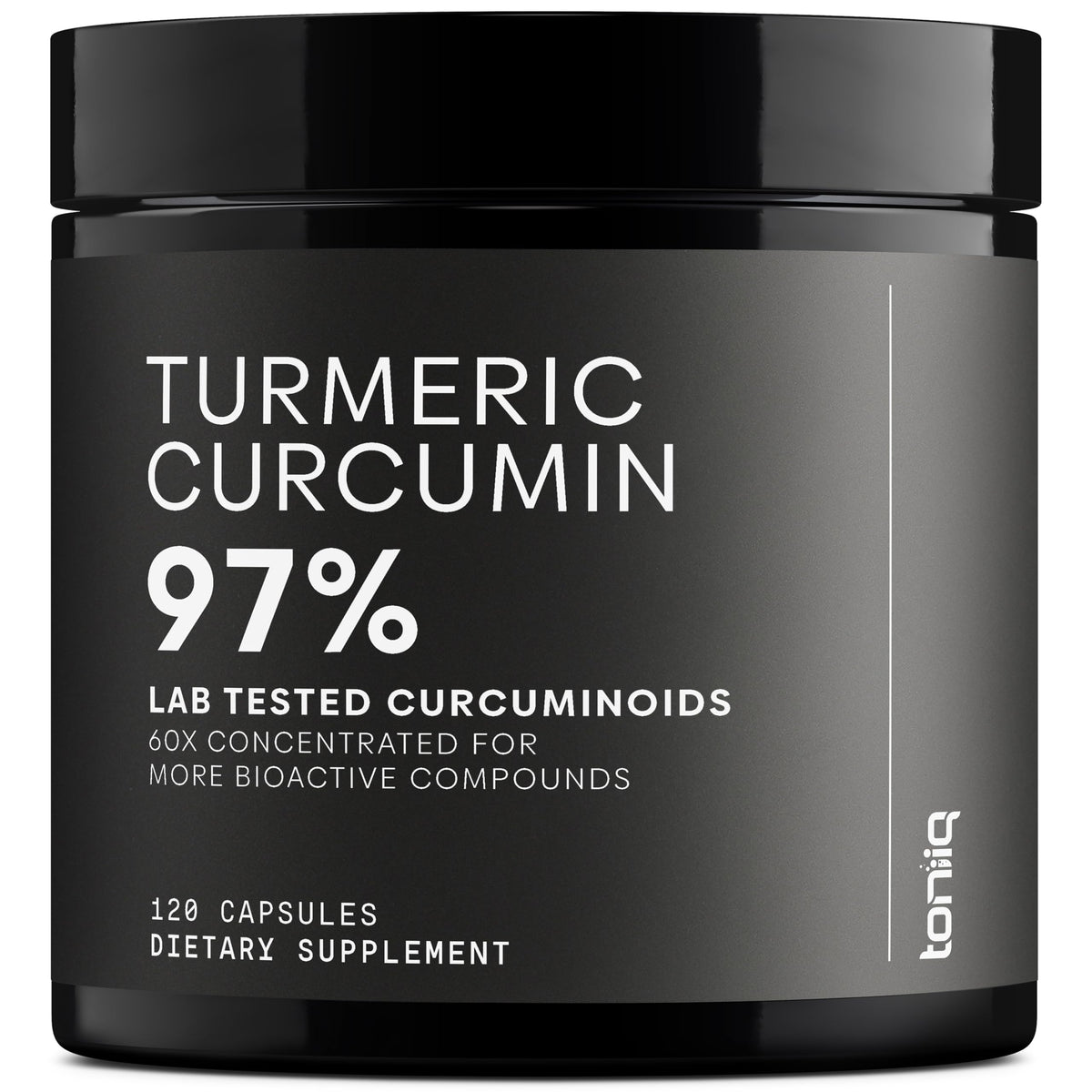Toniiq Turmeric Curcumin Extract Capsules 1200mg front view