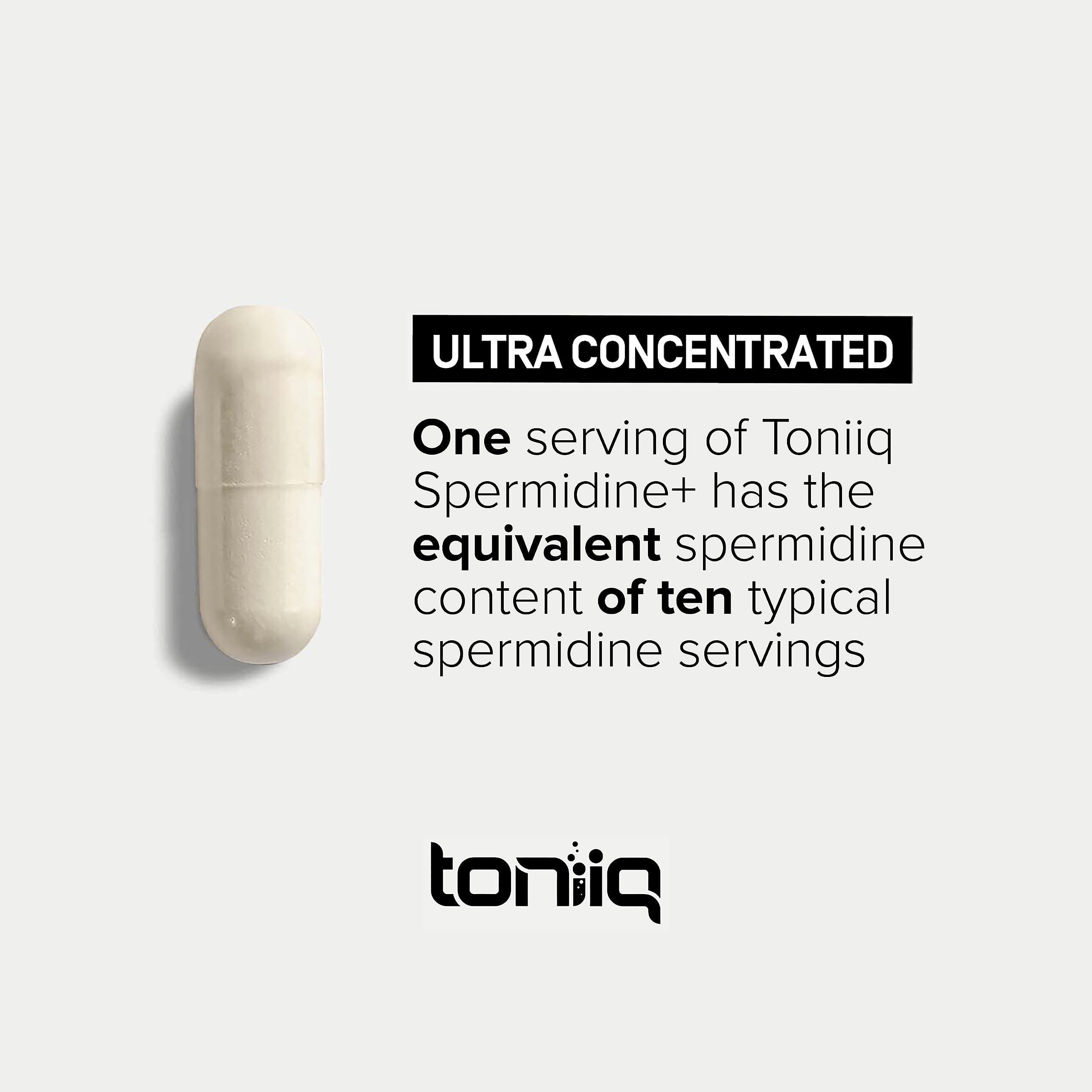 Toniiq Ultra-High Strength Spermidine 22mg supplement with rice germ extract