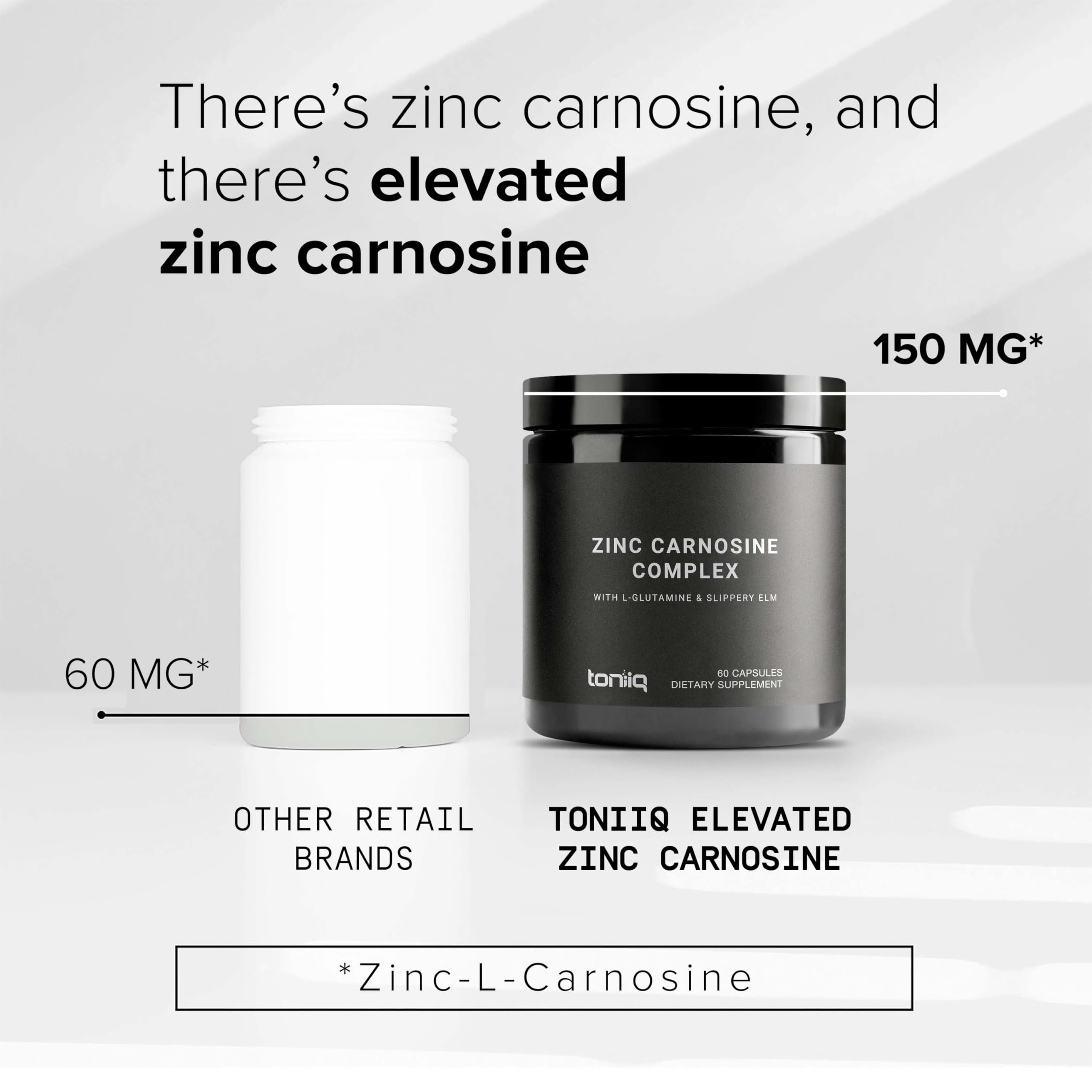 Toniiq Zinc Carnosine Supplement 150mg packaging