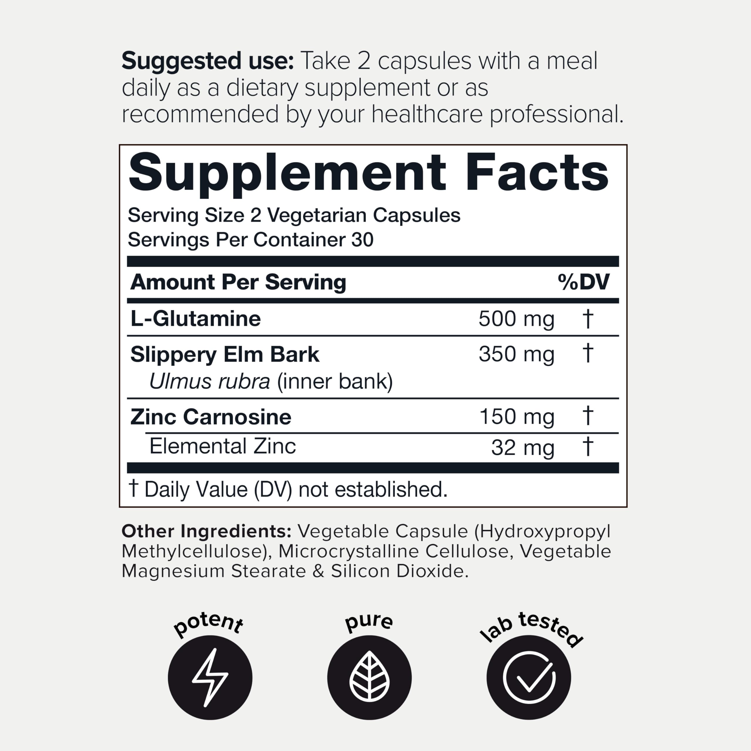 Toniiq Zinc Carnosine Supplement 150mg vegan capsule