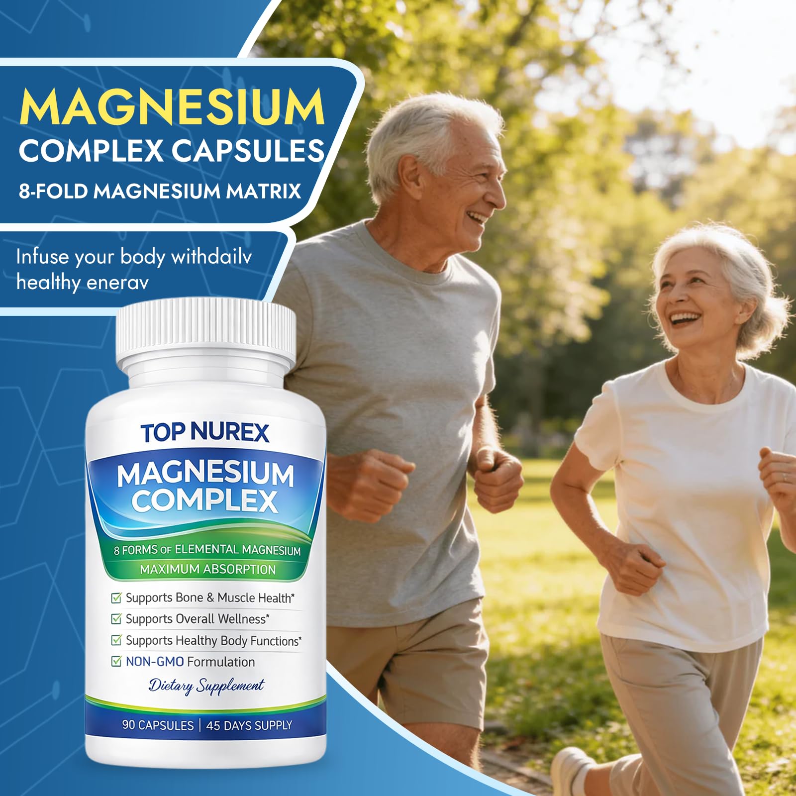 Top Nurex Magnesium Complex 1000mg bottle back view