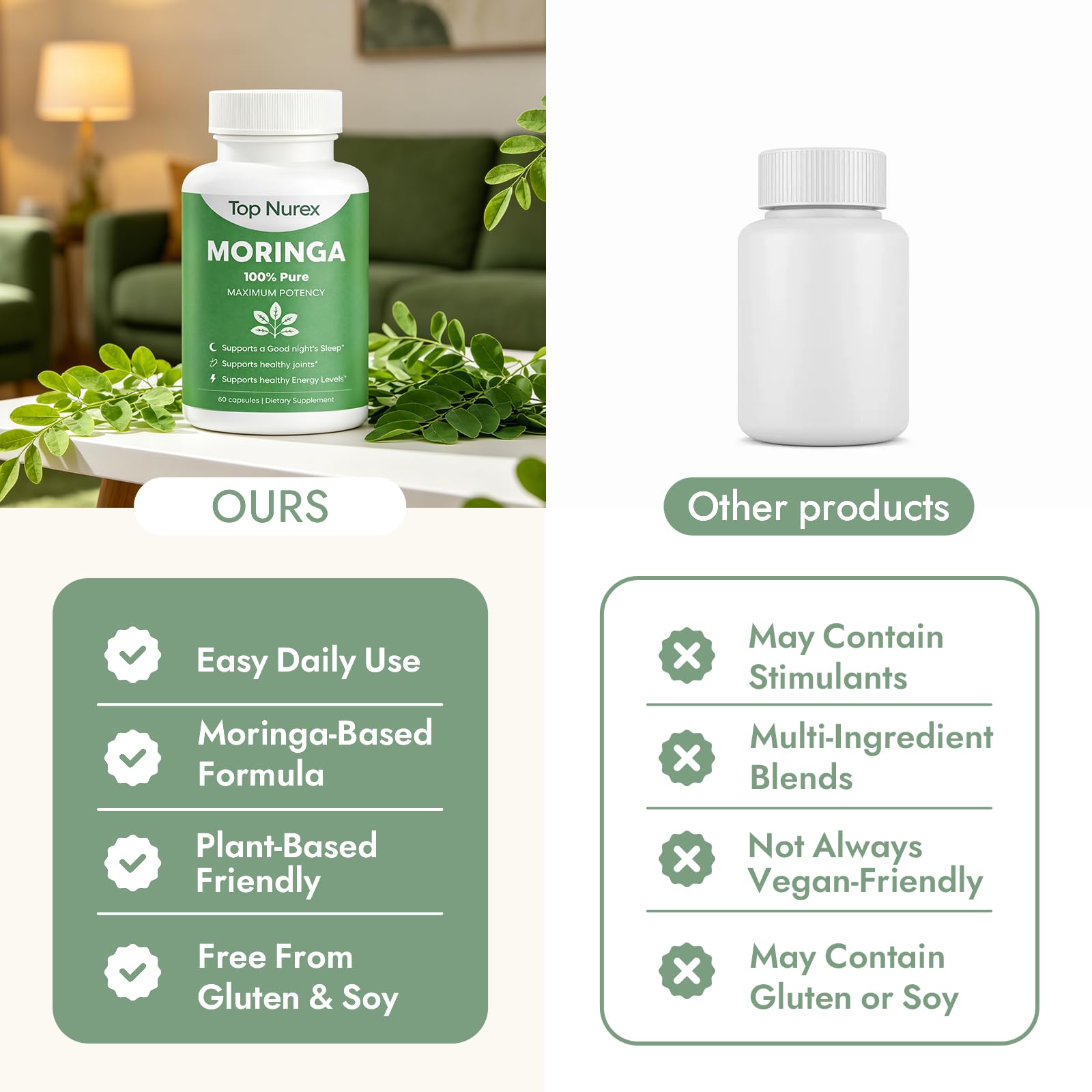 Top Nurex Moringa Leaf Capsules packaging
