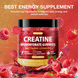 TOPCAPAK Creatine Gummies raspberry flavour close-up