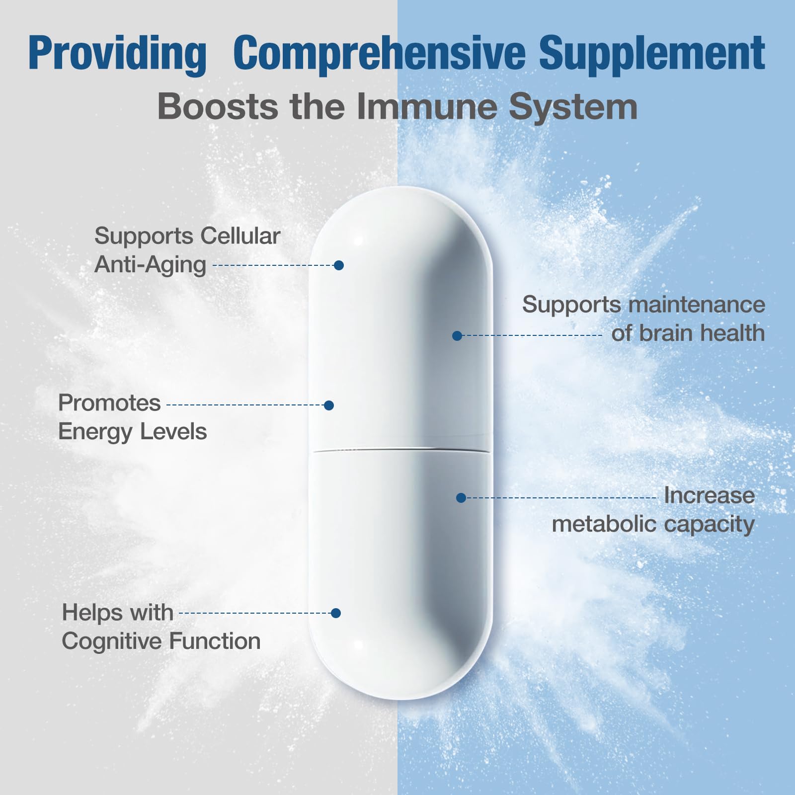 TOPCAPAK NAD Supplement 1000mg capsule side view