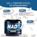 TOPCAPAK NAD Supplement 1000mg Resveratrol Capsules opened bottle