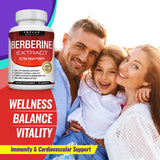 Toplux Berberine Supplement 1800mg HCl 97% purity bottle on wooden table