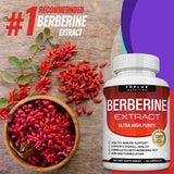 Toplux Berberine Supplement 1800mg HCl 97% purity with fresh herbs