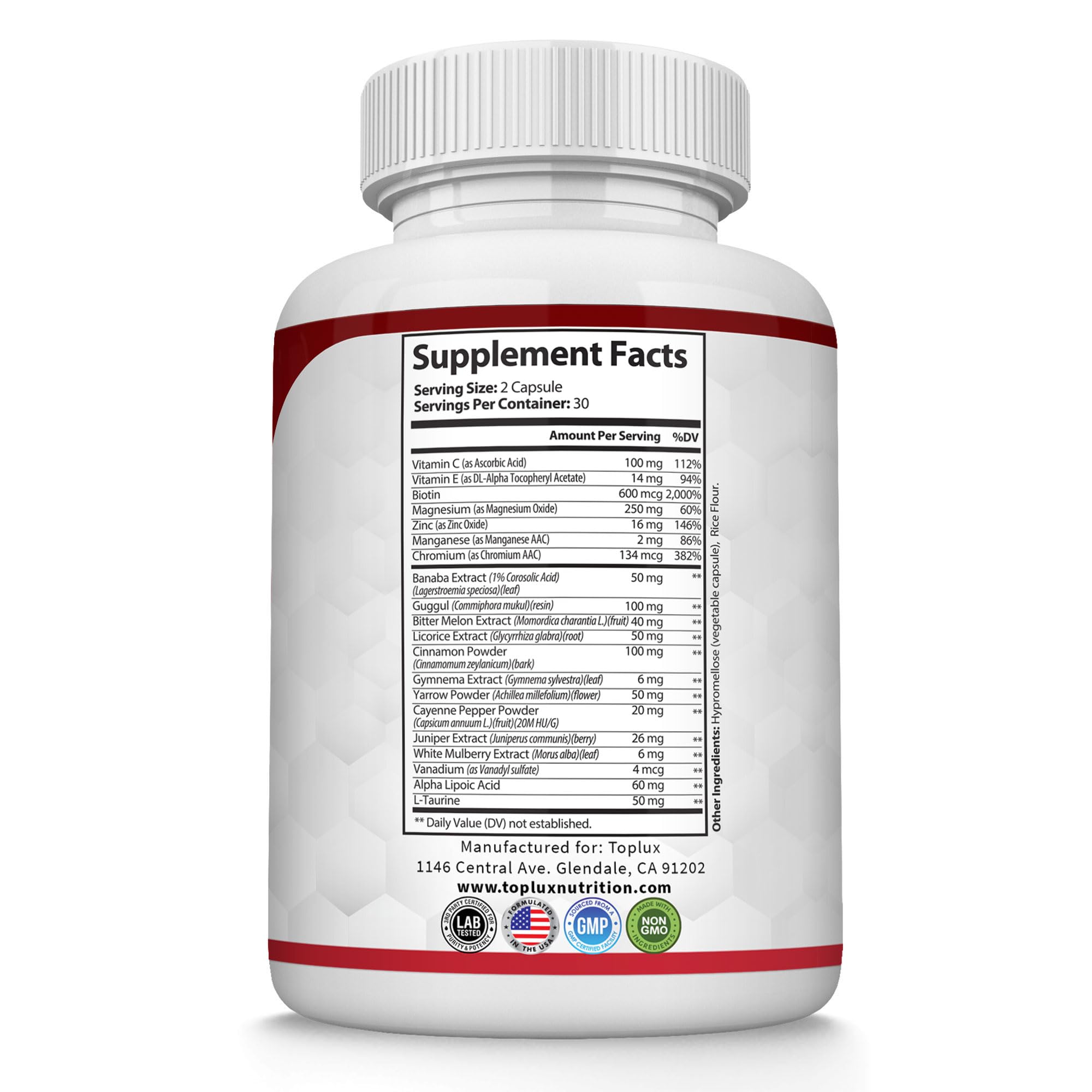 Toplux Blood Sugar Complex packaging details