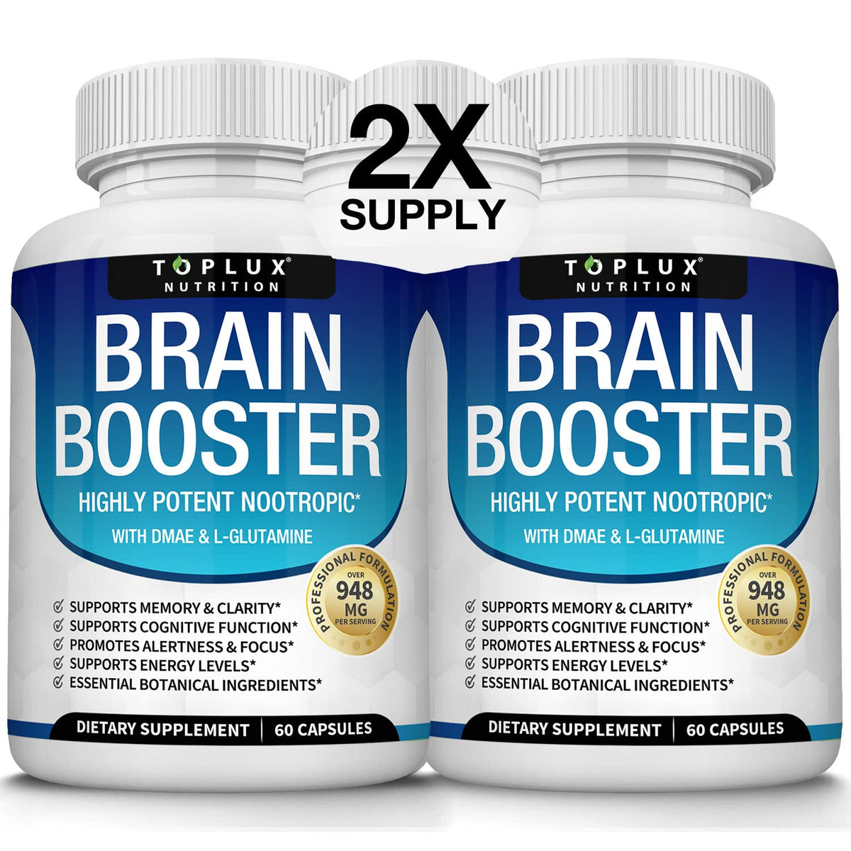 Toplux Brain support 60 capsules front view