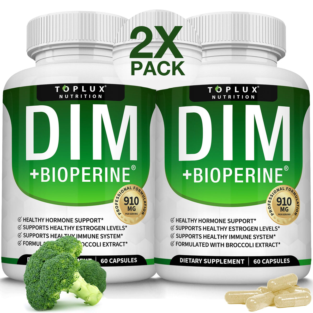Toplux DIM Complex Supplement 910mg front view