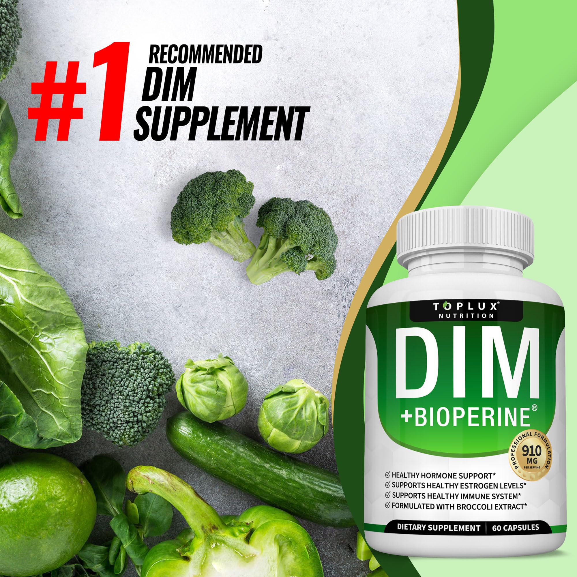 Toplux DIM Complex Supplement 910mg packaging