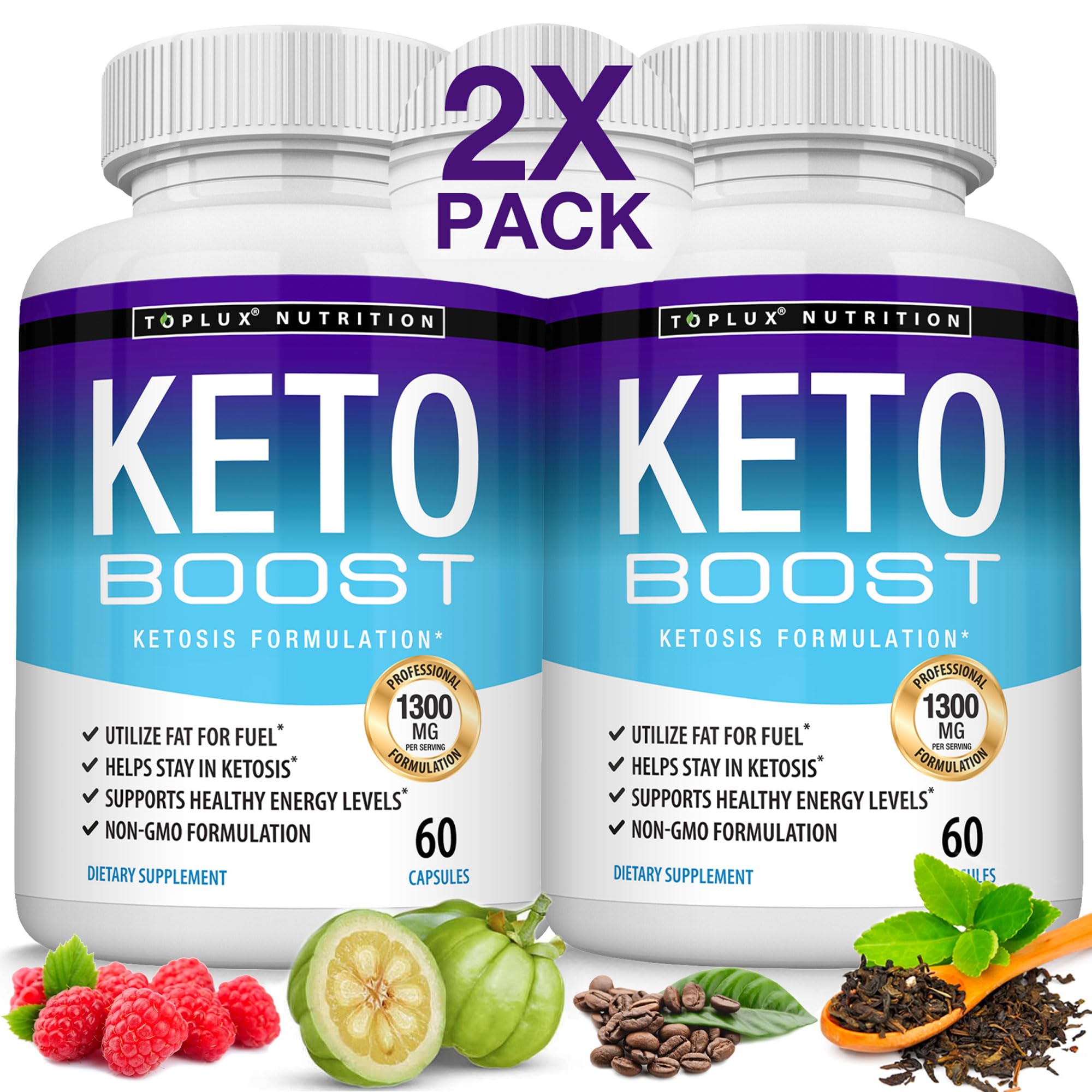 Toplux Keto Supplement bottle front view with label