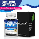 Toplux Magnesium Complex 132g capsules in a hand