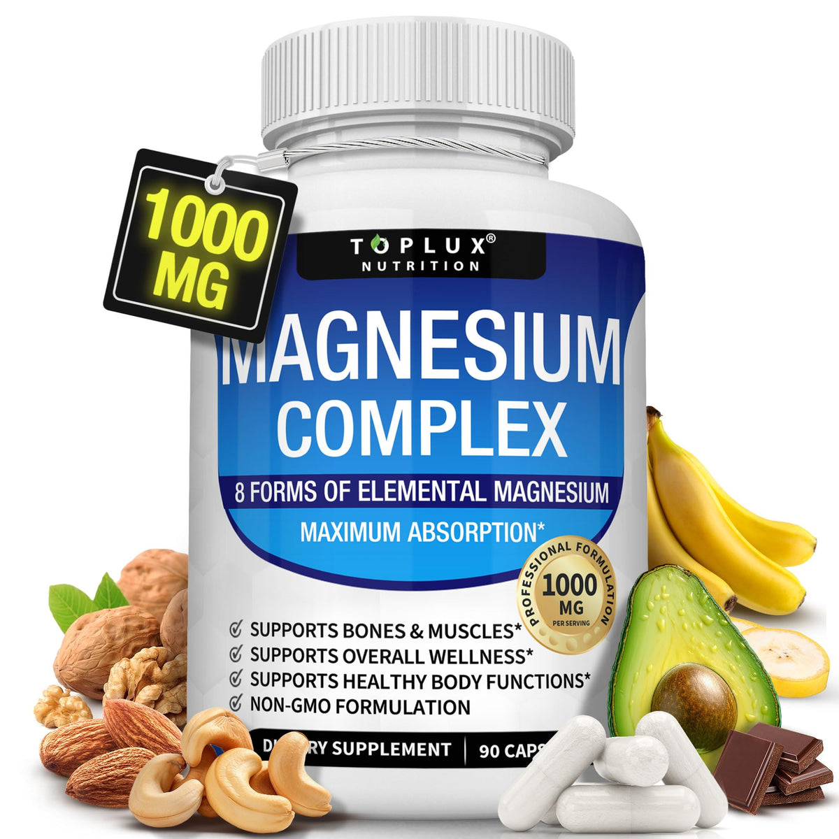 Toplux Magnesium Complex 132g front view of packaging