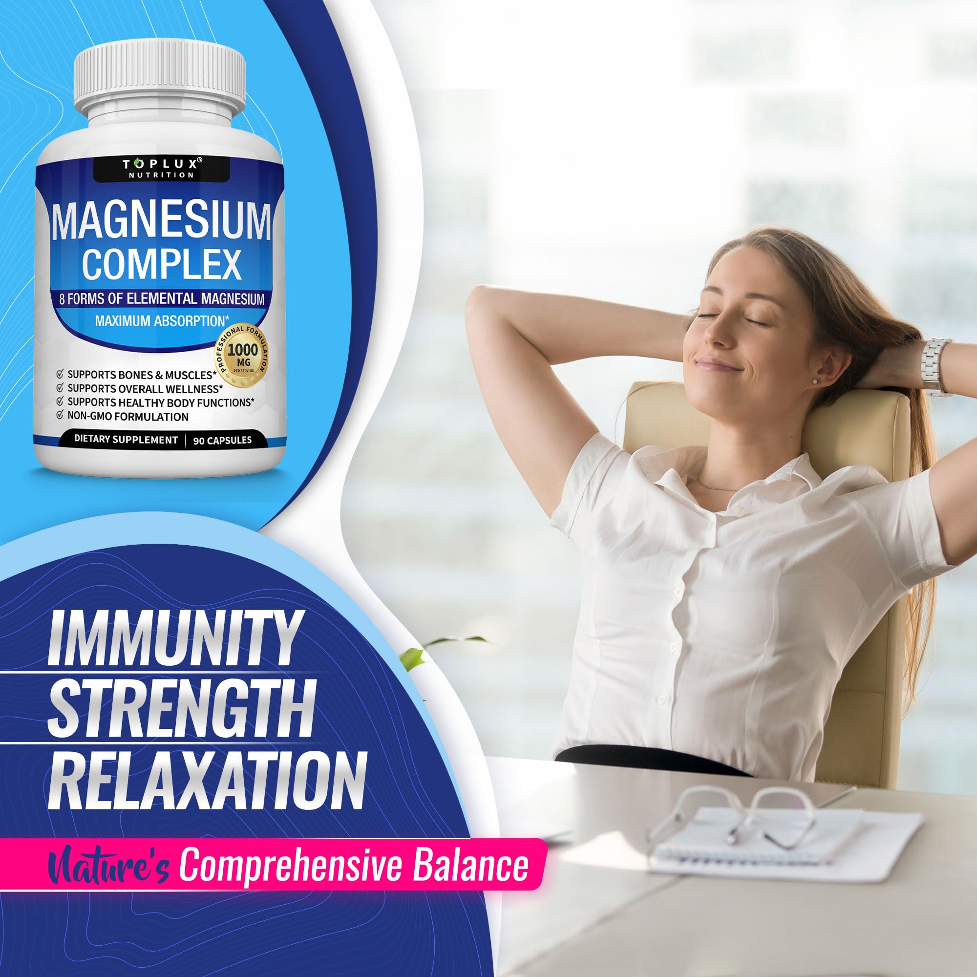 Toplux Magnesium Complex 132g with measuring spoon