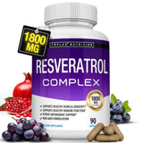 Toplux Resveratrol Complex 1800mg supplement bottle front view
