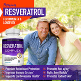 Toplux Resveratrol Complex 1800mg supplement bottle side view