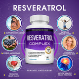 Toplux Resveratrol Complex 1800mg supplement capsules close-up