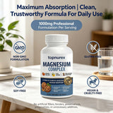 Topnurex Magnesium Complex 1000mg capsules on a wooden table