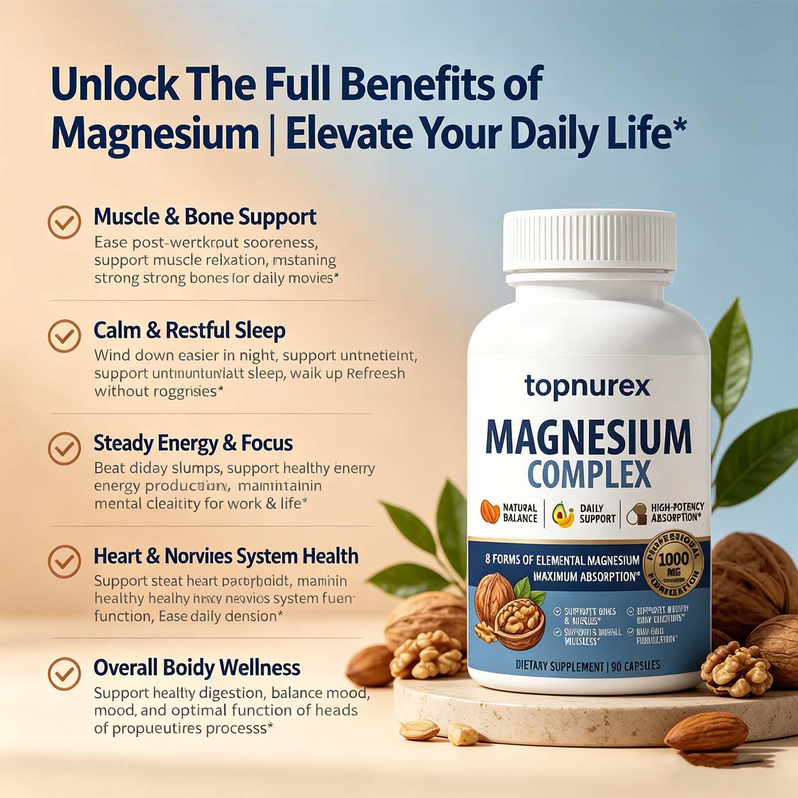 Topnurex Magnesium Complex 1000mg product packaging