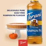 Torani Sugar Free Pumpkin Pie Syrup 454g bottle with label