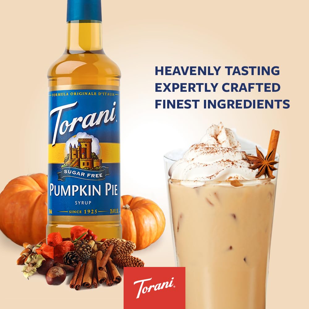 Torani Sugar Free Pumpkin Pie Syrup 454g side view