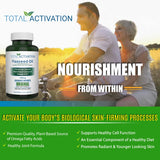 Total Activation Flaxseed Oil Capsules 1000mg on a wooden table
