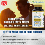 Total Activation Omega-3 Fish Oil Softgels 2000mg ingredients list