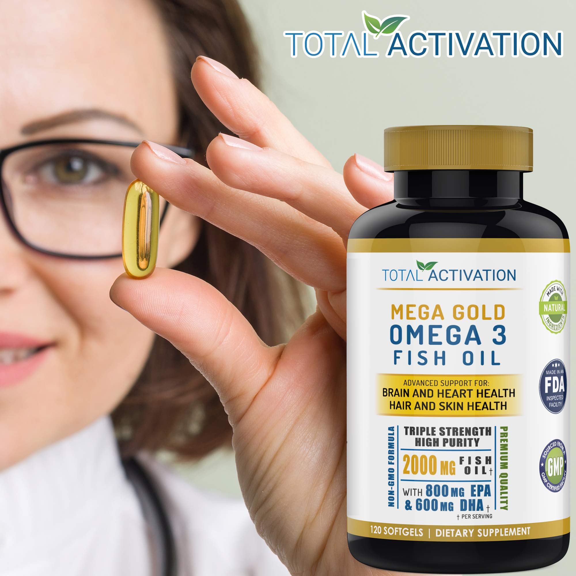 Total Activation Omega-3 Fish Oil Softgels 2000mg nutritional information