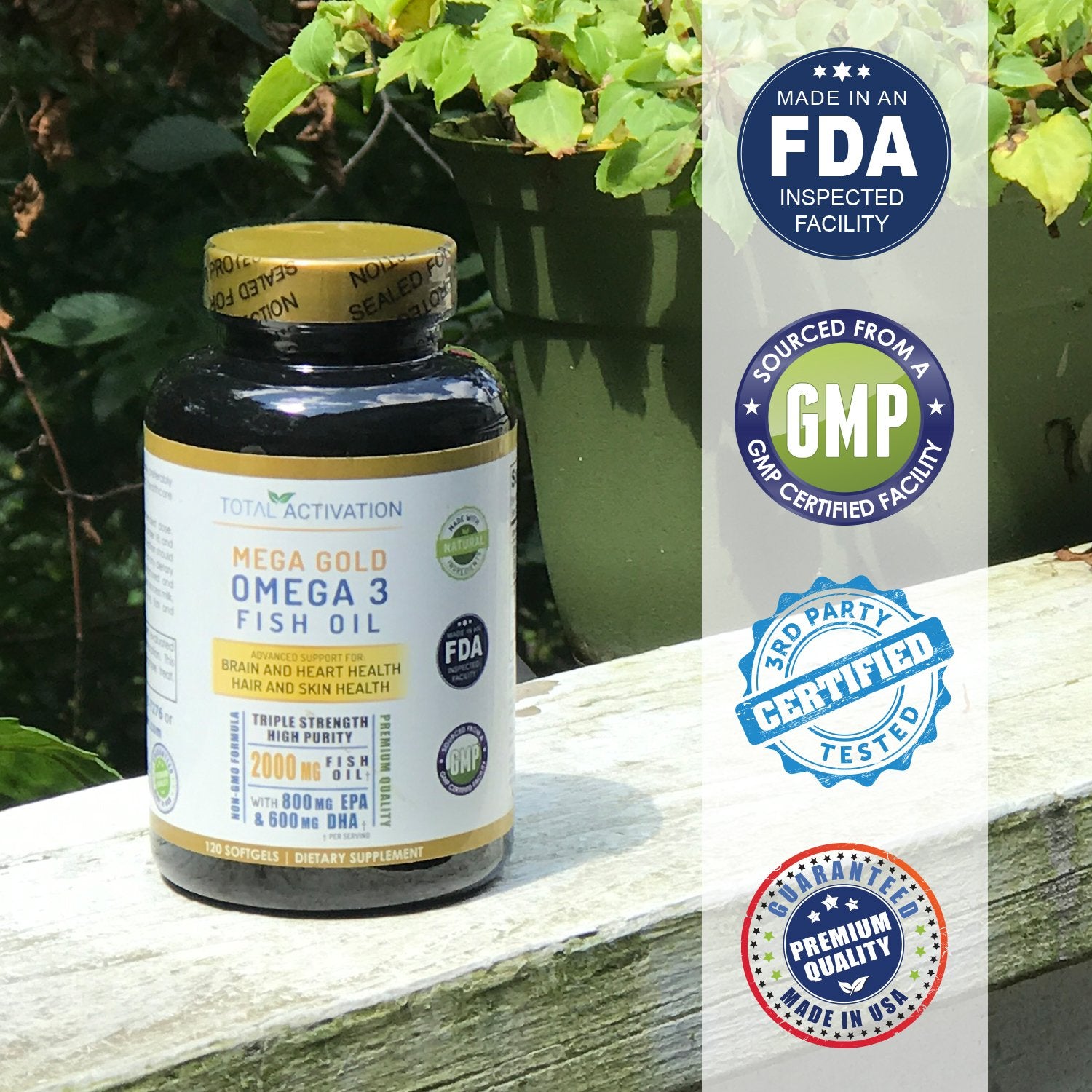 Total Activation Omega-3 Fish Oil Softgels 2000mg packaging