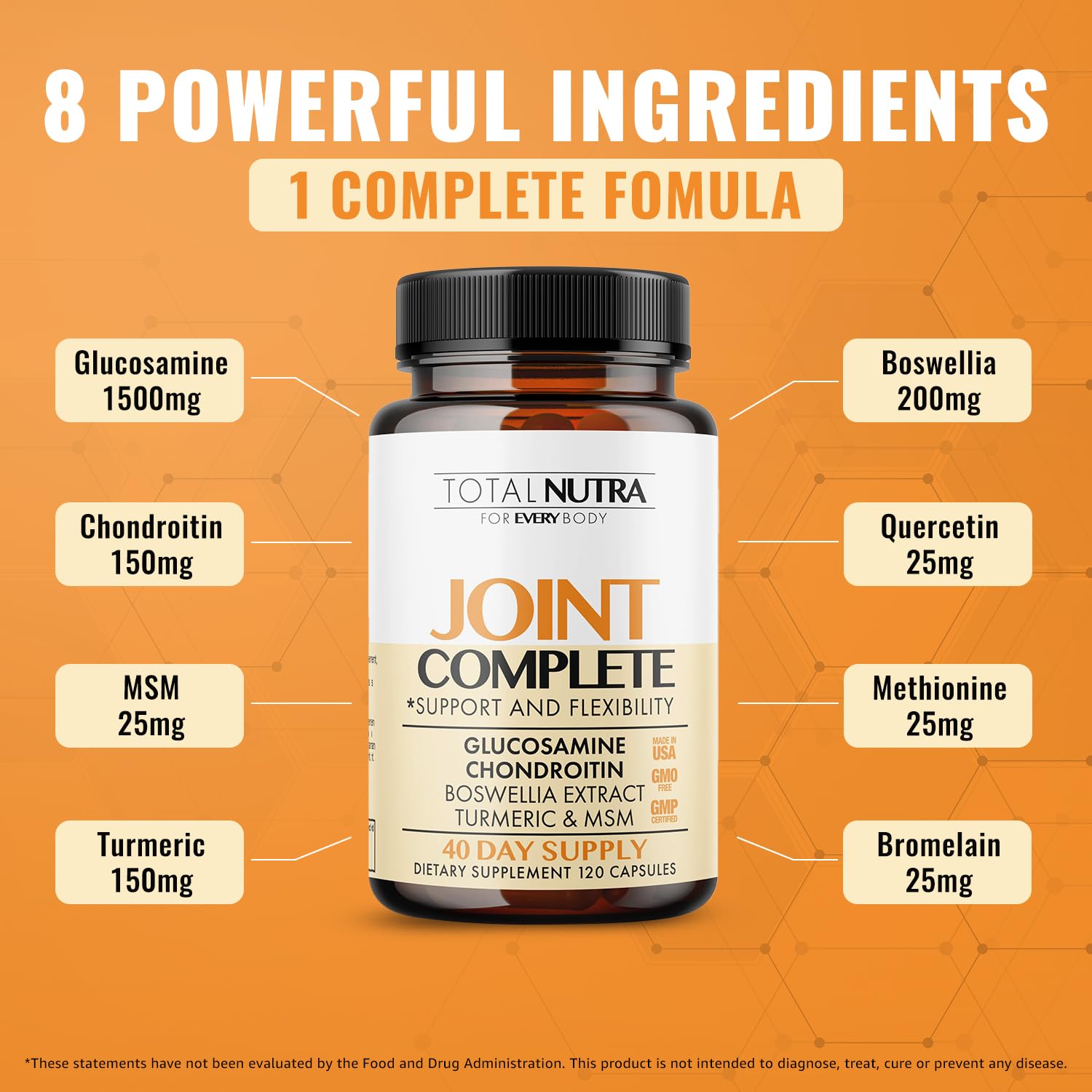 Total Nutra Chondroitin & Glucosamine Supplement side view