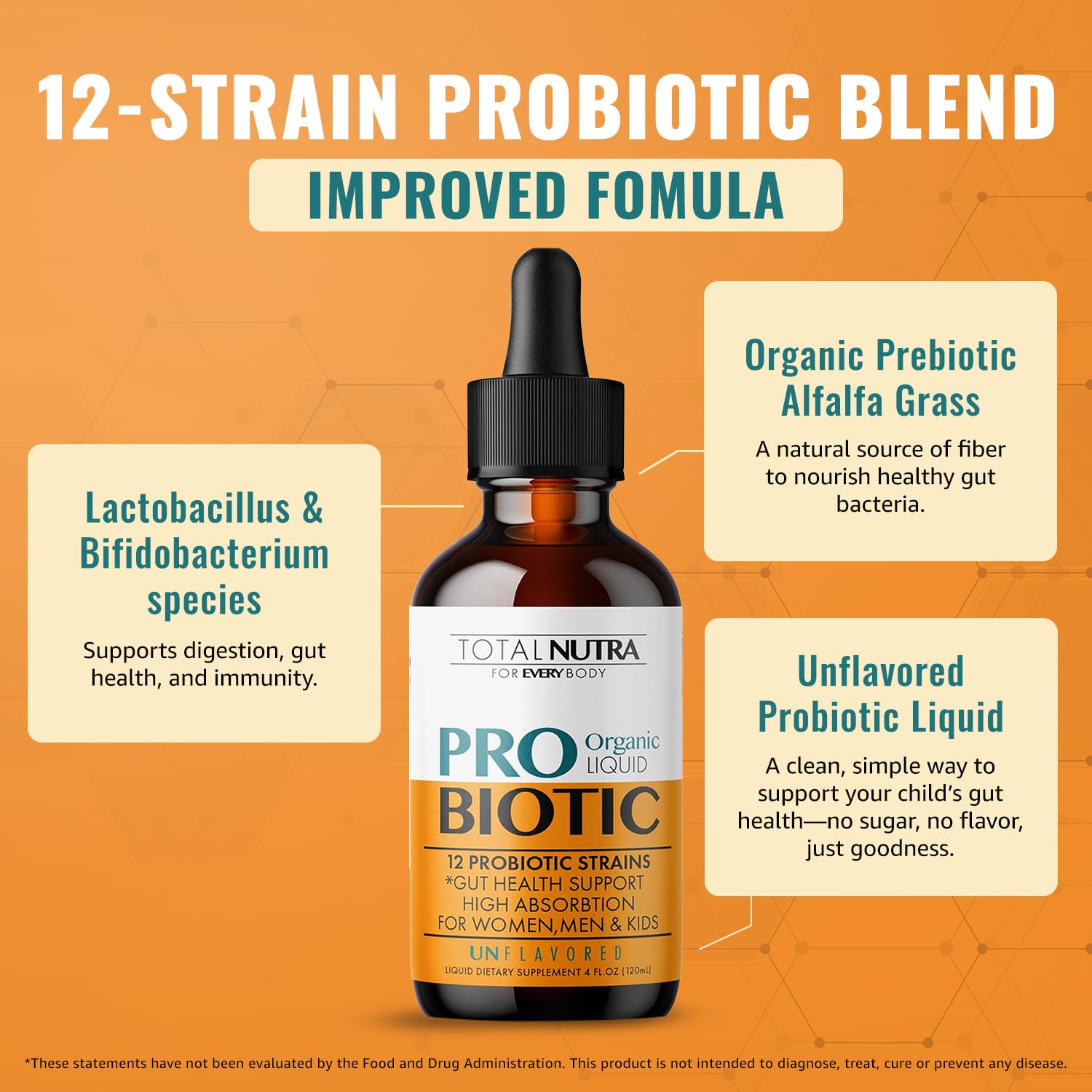 Total Nutra Liquid Probiotics 240g label close-up