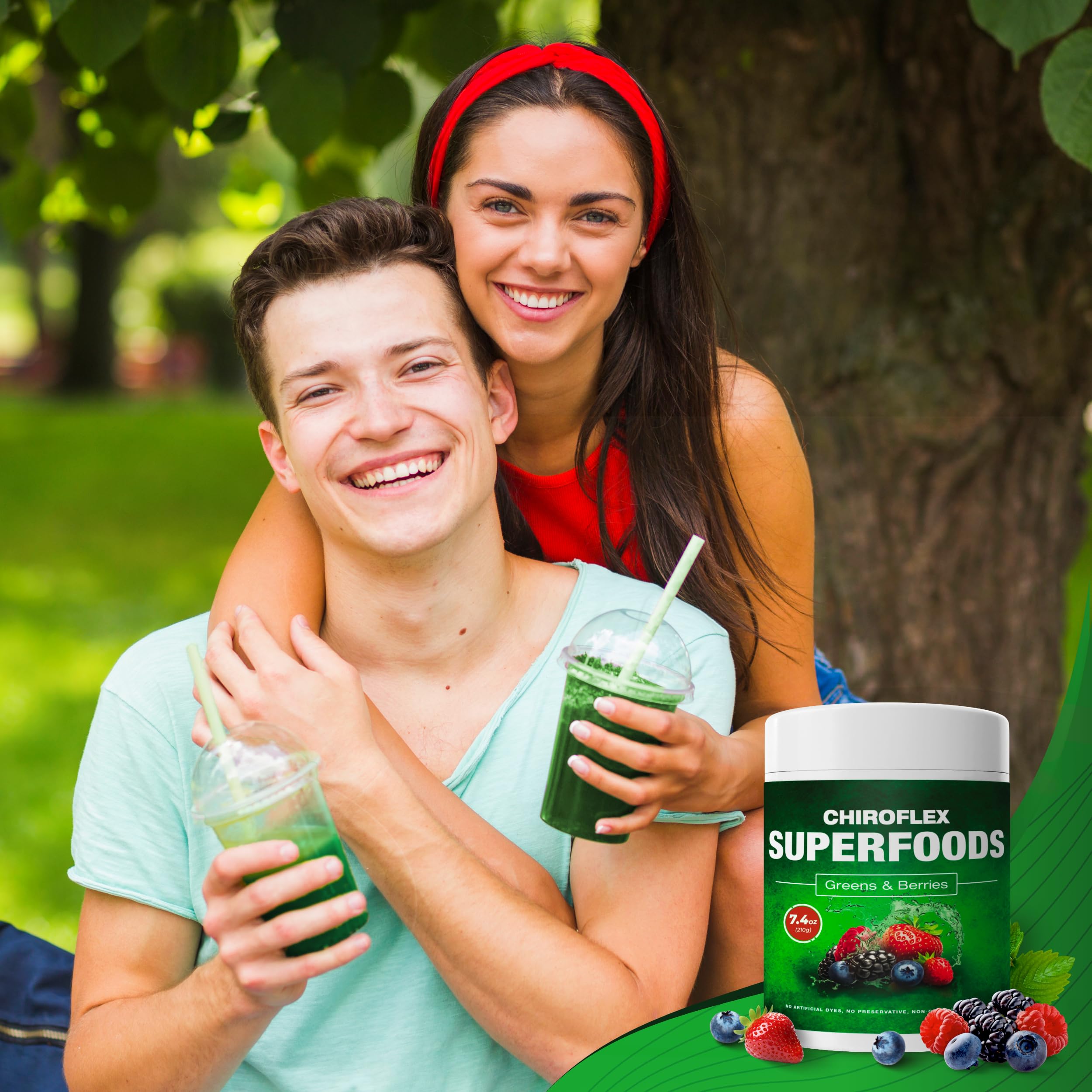 Total Tea Chiroflex Superfood Greens Powder 272g lifestyle scene