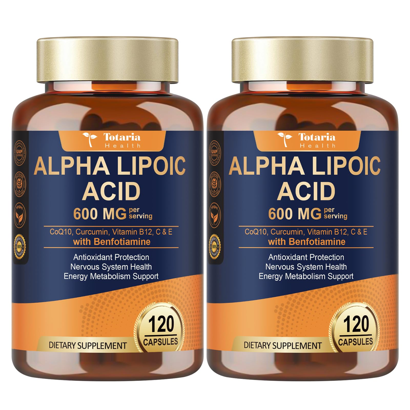 Totaria Alpha Lipoic Acid 600 mg supplement bottle front view