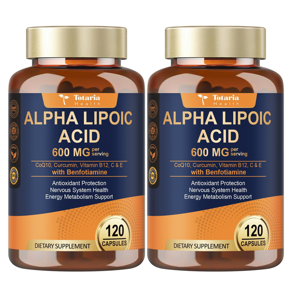 Totaria Alpha Lipoic Acid 600 mg supplement bottle front view