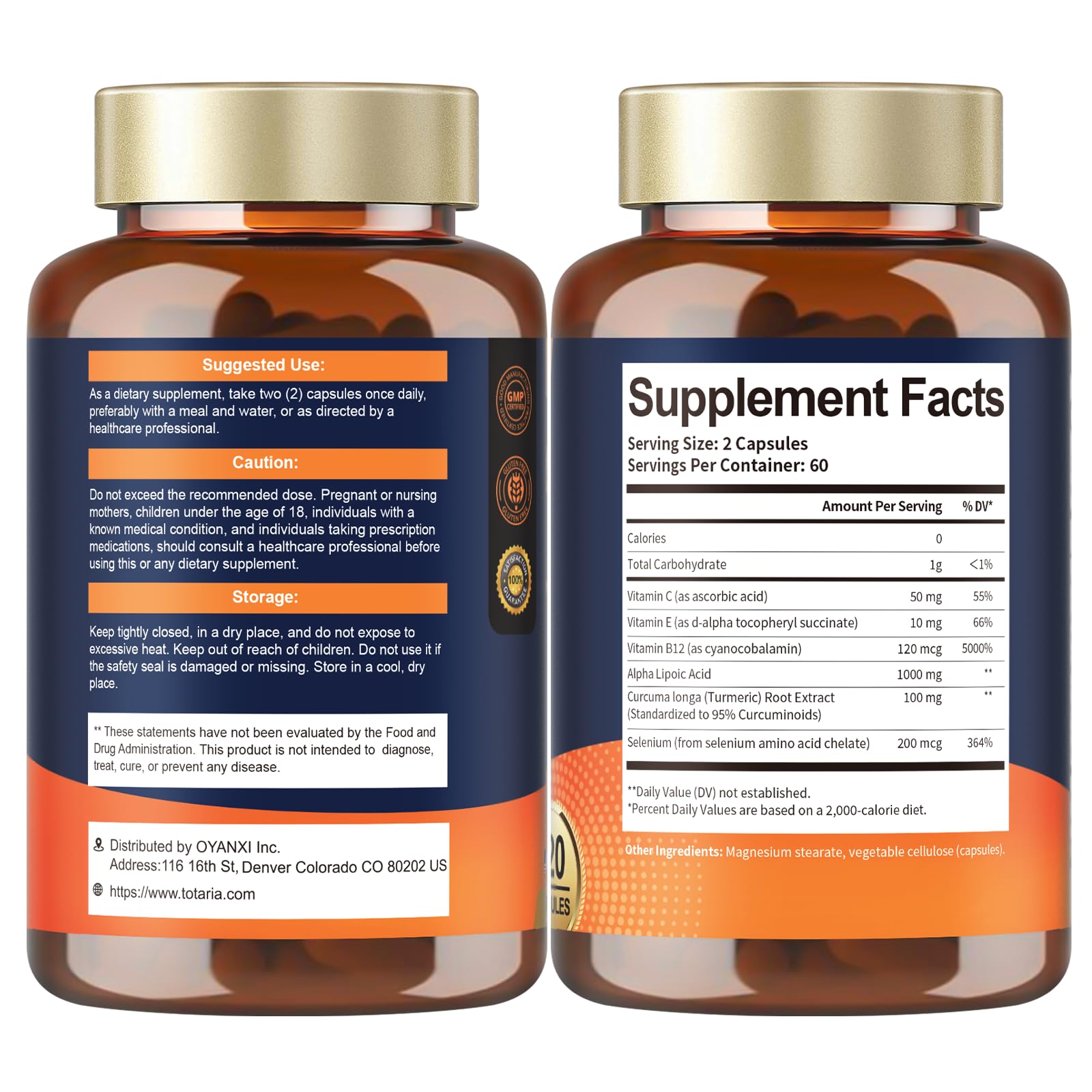 Totaria Alpha Lipoic Acid Capsules 1000mg ingredients list