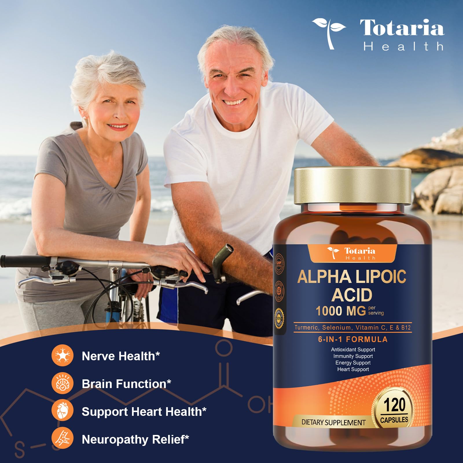 Totaria Alpha Lipoic Acid Capsules 1000mg with two capsules