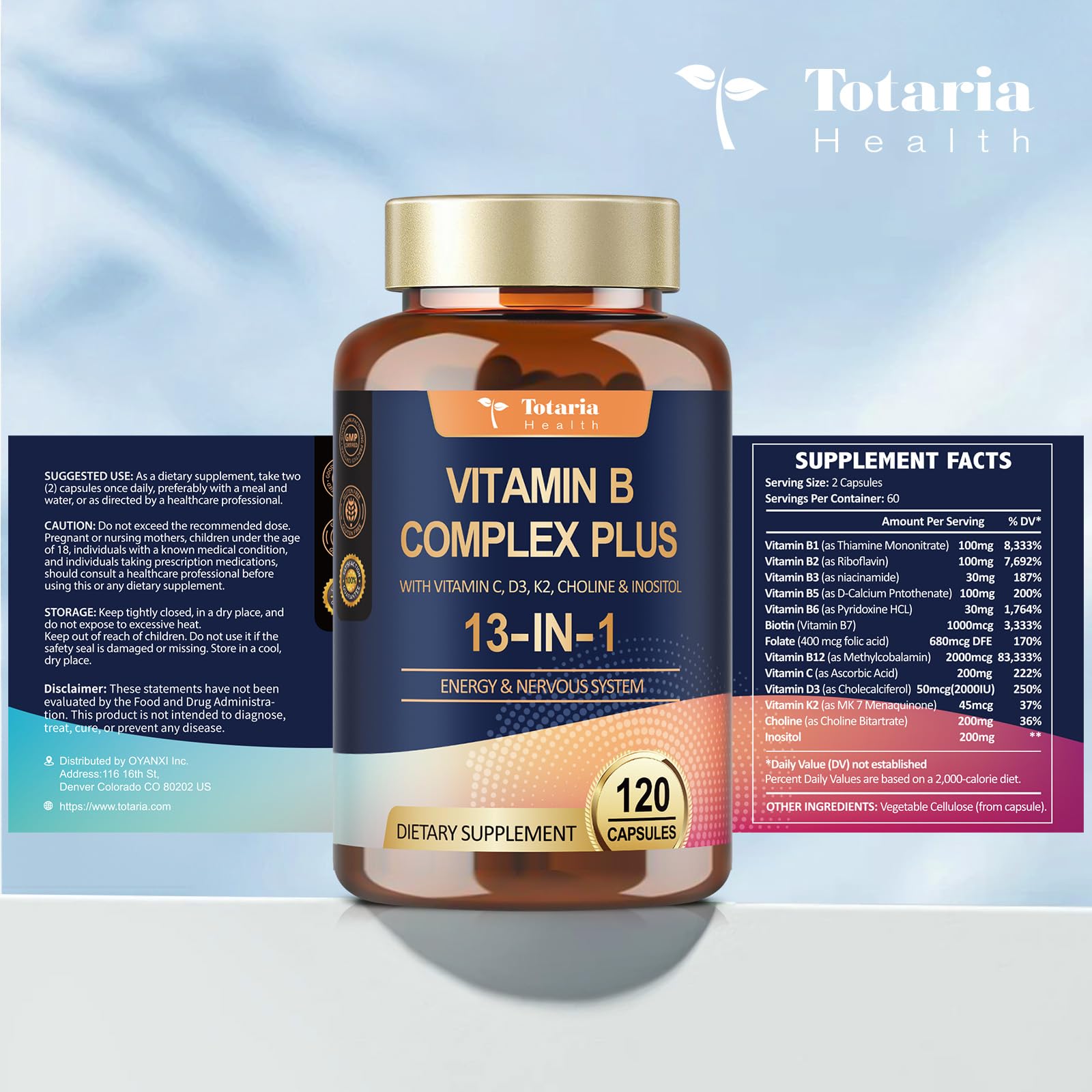Totaria B-Complex 13-in-1 Vitamin Capsules packaging details