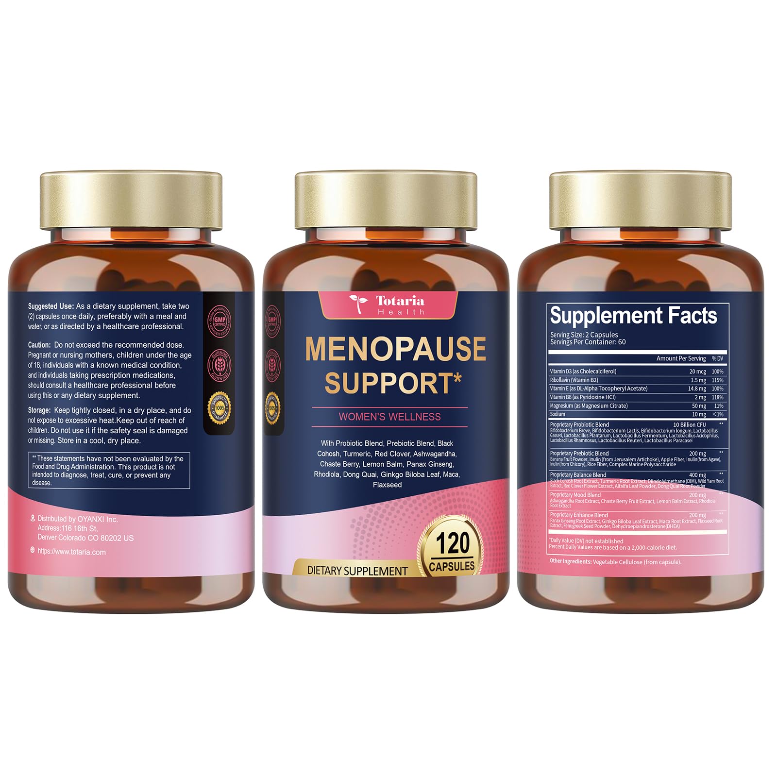Totaria Black Cohosh Supplement bottle with label