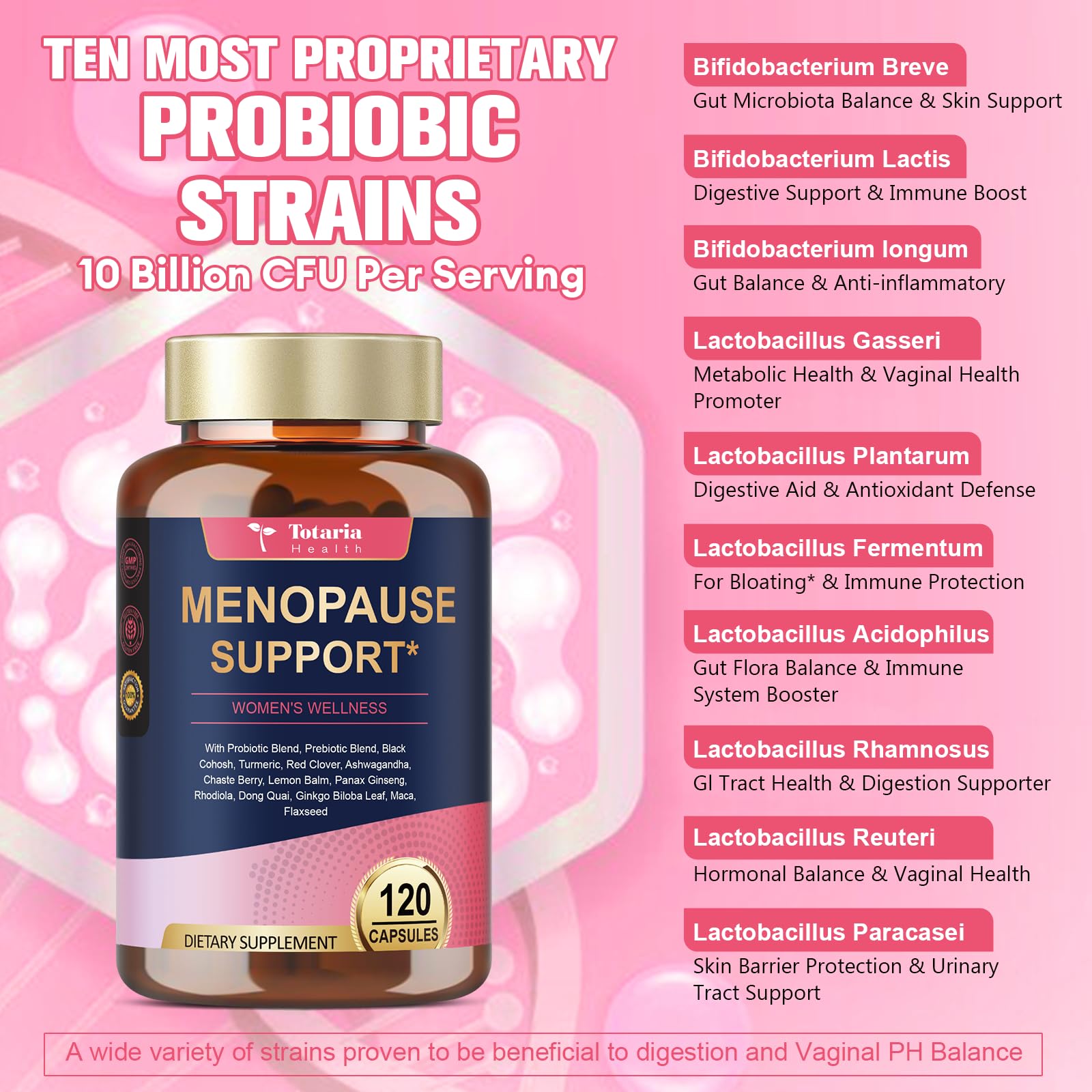 Totaria Black Cohosh Supplement capsules on a wooden surface