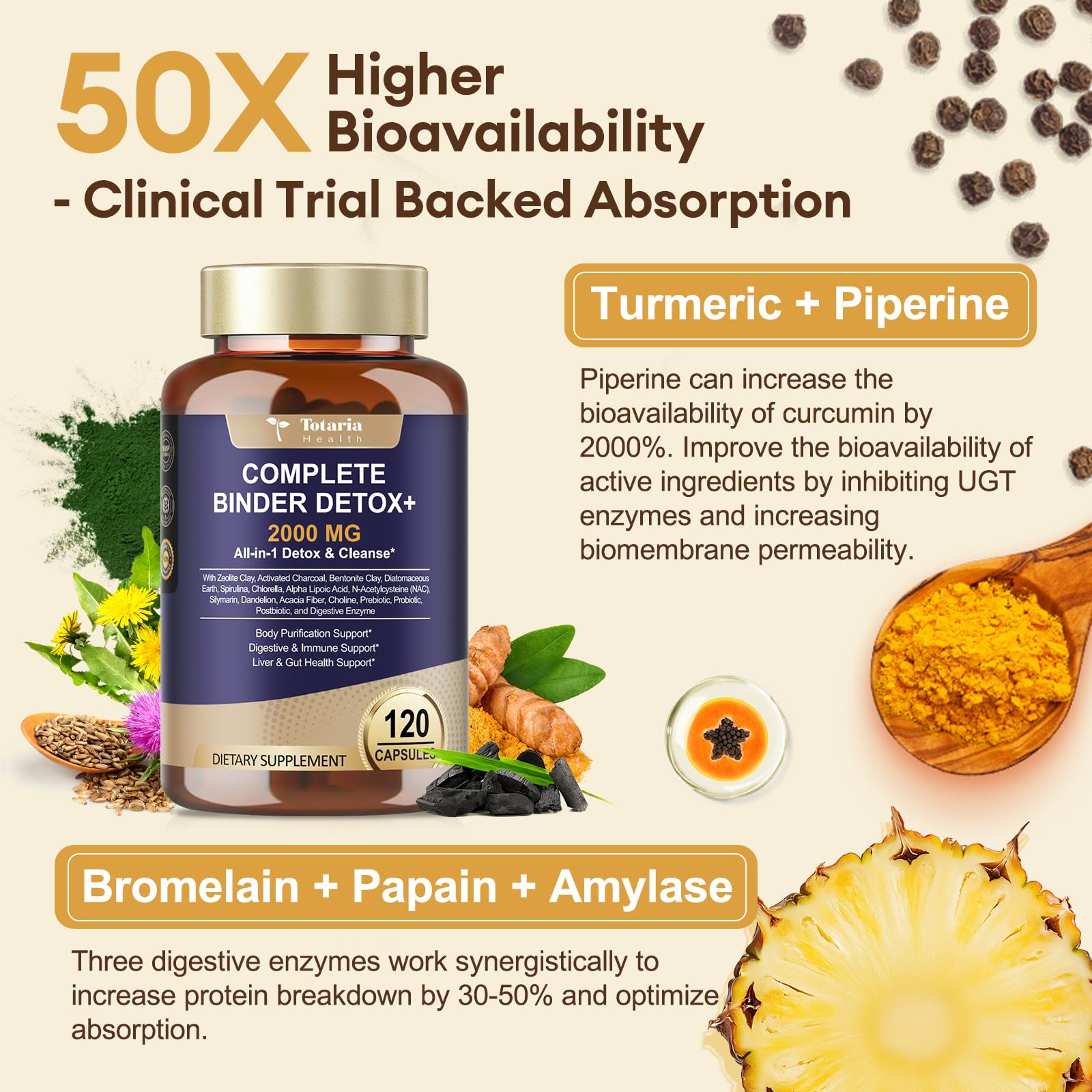Totaria Charcoal Supplement on a wooden table