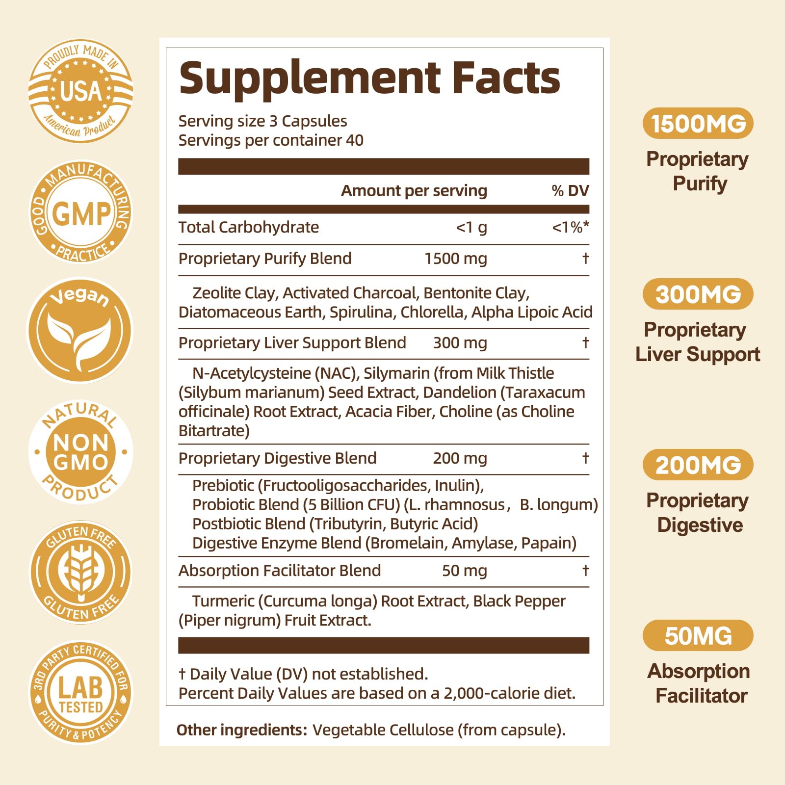 Totaria Charcoal Supplement with fresh herbs