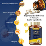 Totaria Cortisol Supplement 120 Vegan Capsules bottle with label