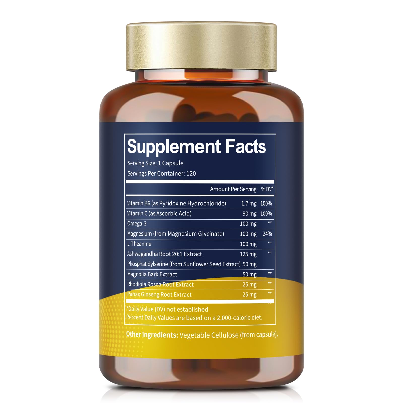 Totaria Cortisol Supplement 120 Vegan Capsules in a wellness setting