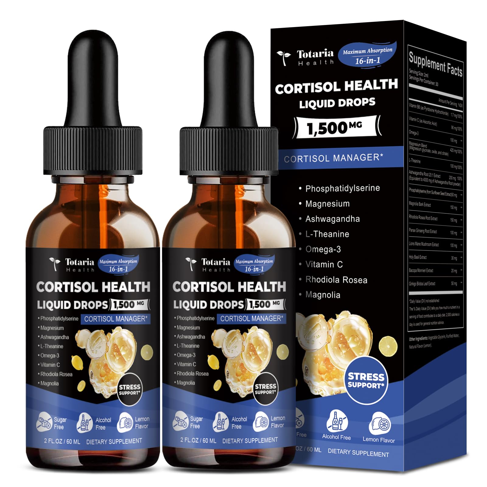 Totaria Cortisol Support Drops 120g bottle front view