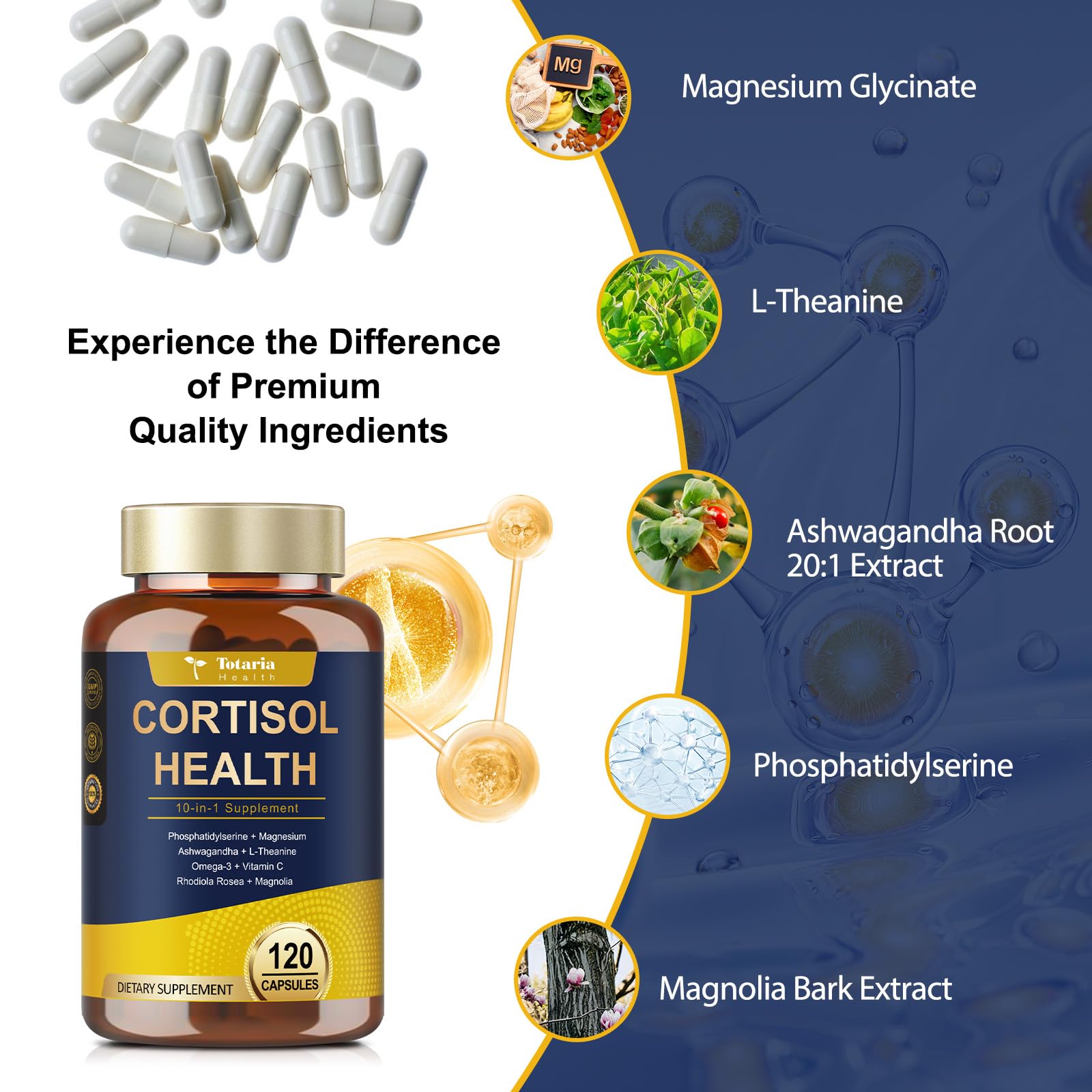 Totaria Cortisol Support Supplement 331g back view