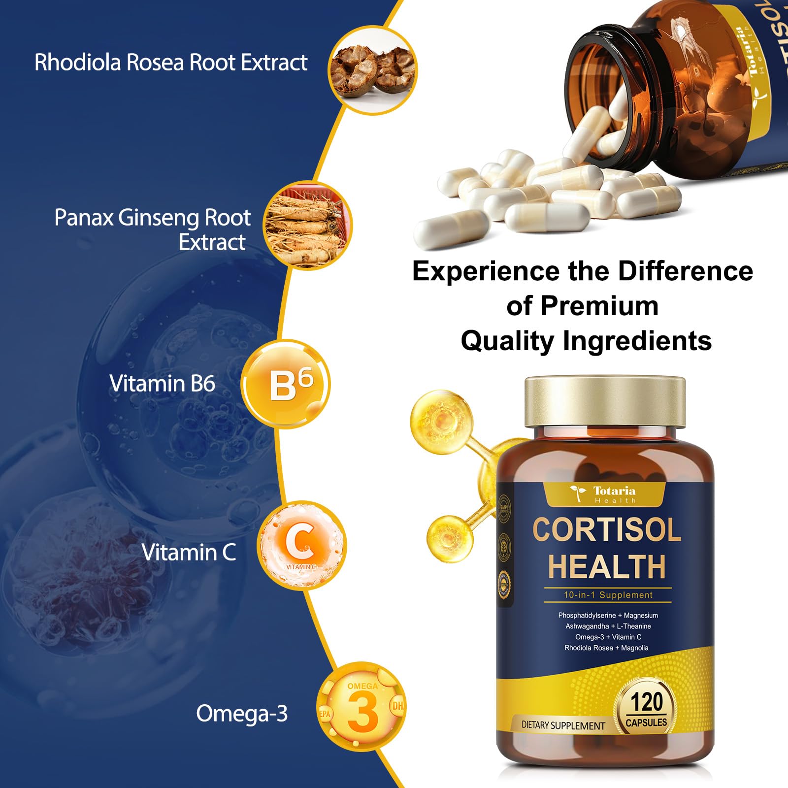 Totaria Cortisol Support Supplement 331g side view