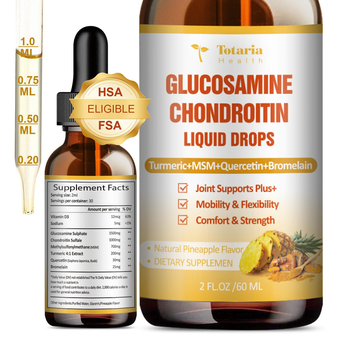 Totaria Glucosamine Chondroitin Liquid Drops front view